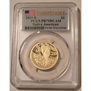 2025 S Native American Sacagawea Dollar Proof PR70 DCAM PCGS First Strike